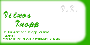 vilmos knopp business card